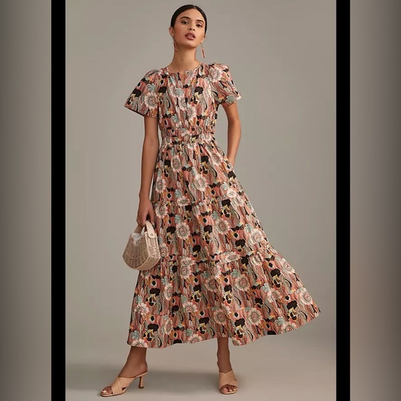 Anthropologie Dresses & Skirts - Anthropologie Somerset tiered maxi dress pink floral - S